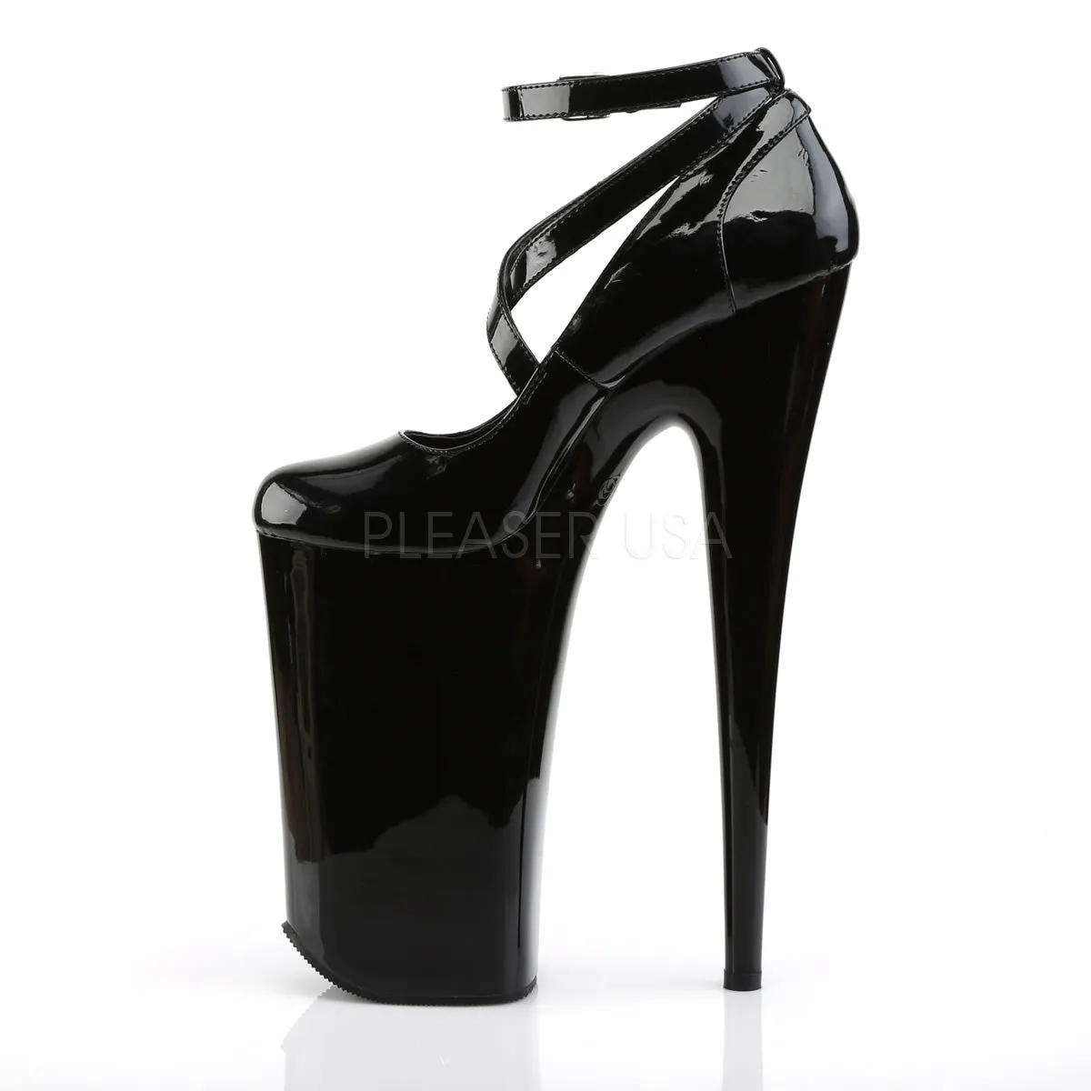10"Heel, 6 1/4" Platform Criss Cross Ankle Strap Pump