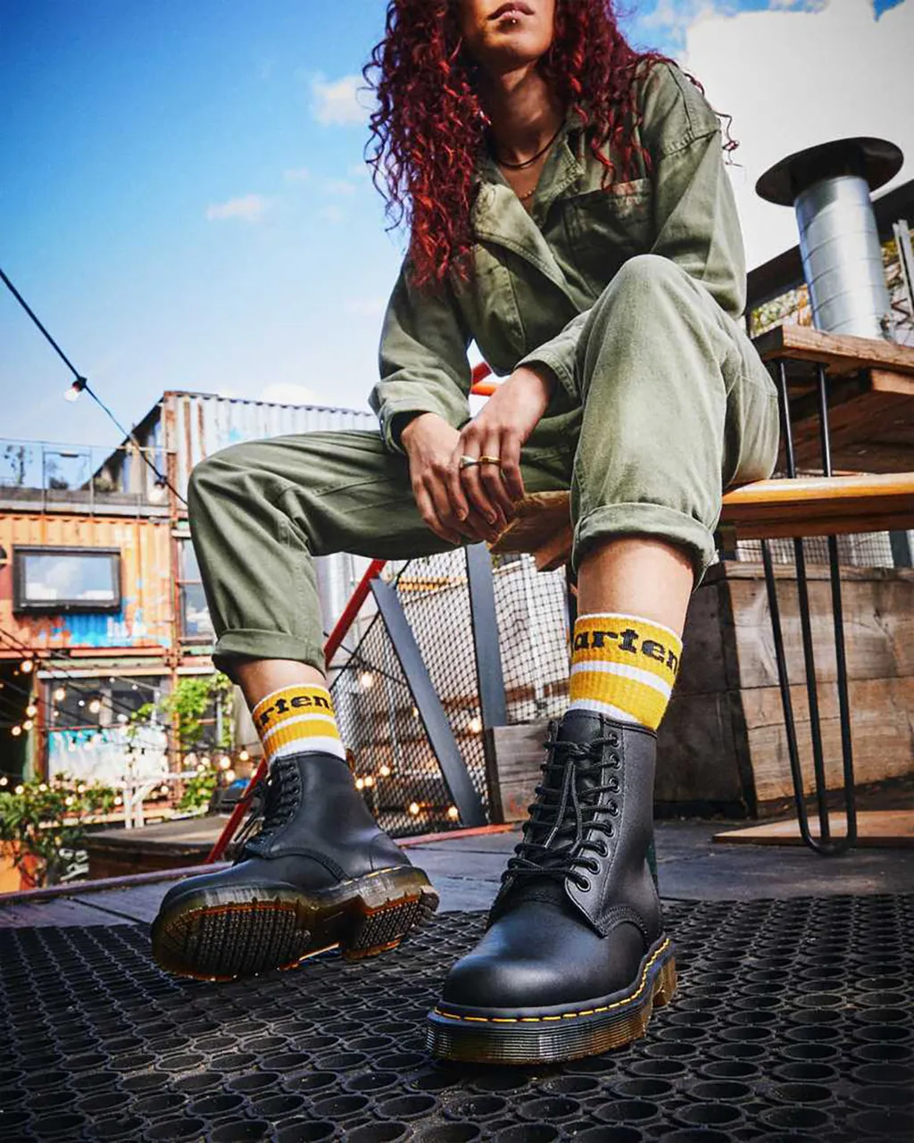 1460 Slip Resistant Leather Lace Up Boots - Unisex|-|Bottes antidérapantes en cuir à lacets 1460 - Unisexe