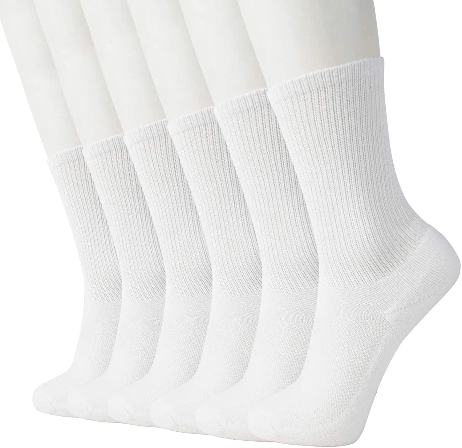 6 Pairs Bamboo Socks Unisex Premium Fiber Sock Super Soft Crew Tennis Sox