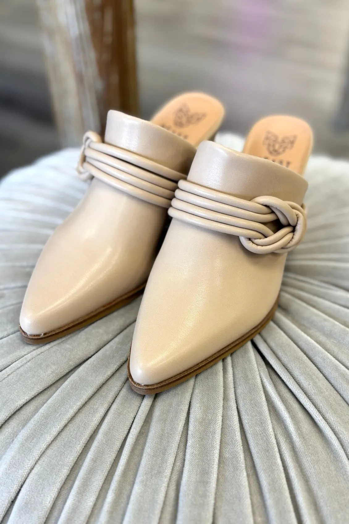 ADDIE Taupe High Heel Mule