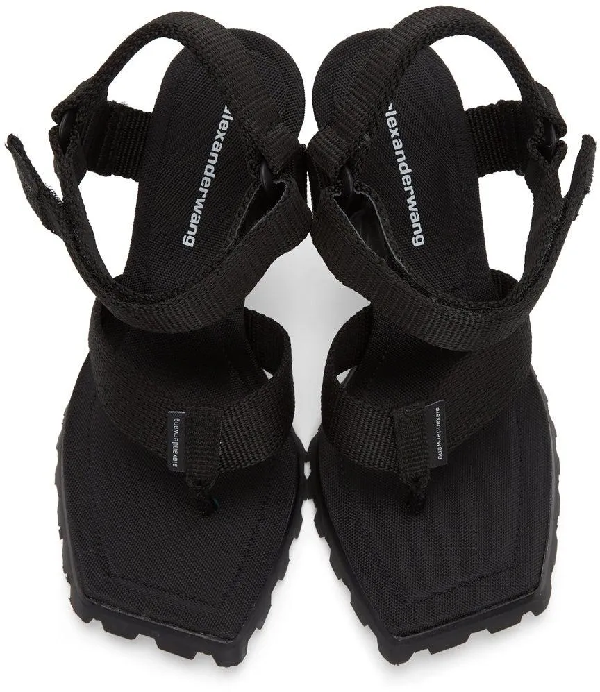 Alexander Wang Black Julie Lugged Heeled Sandals