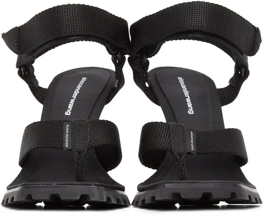 Alexander Wang Black Julie Lugged Heeled Sandals