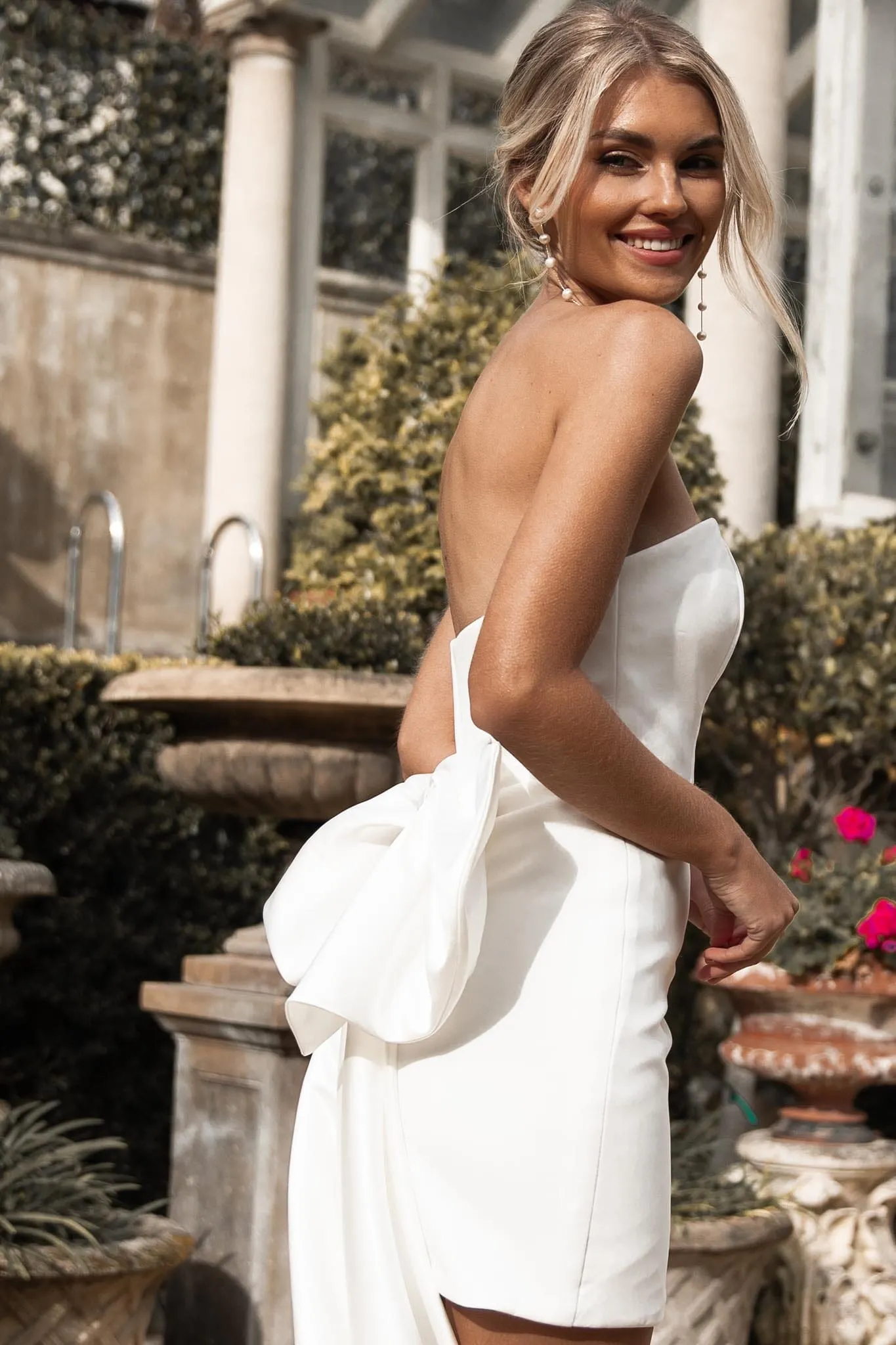 ANA Bow Mini Dress - Ivory