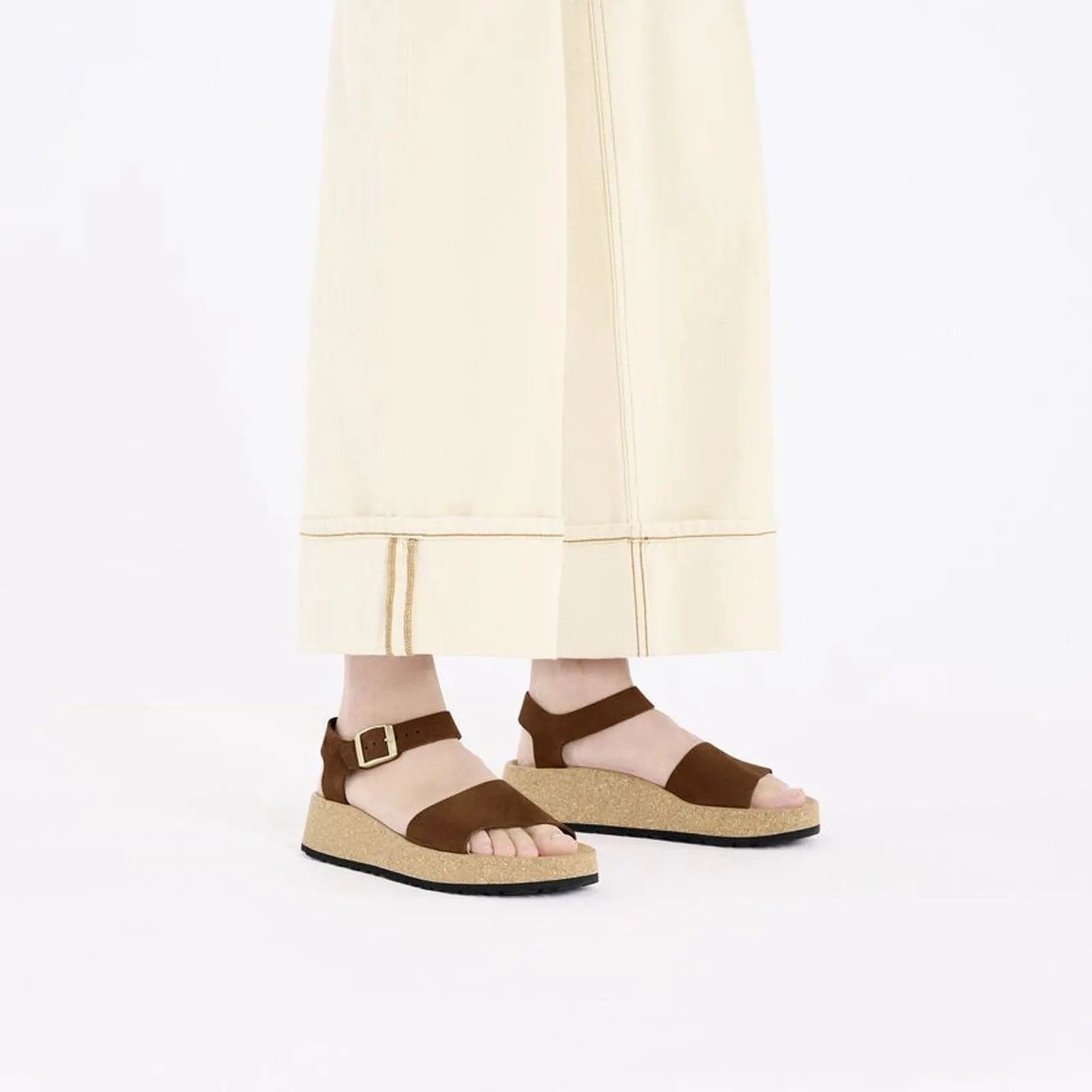 Birkenstock Glenda Narrow Wedge Sandal (Women) - Dark Tea Nubuck
