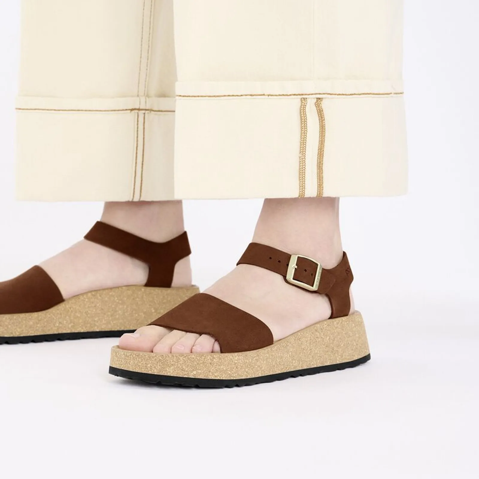 Birkenstock Glenda Narrow Wedge Sandal (Women) - Dark Tea Nubuck