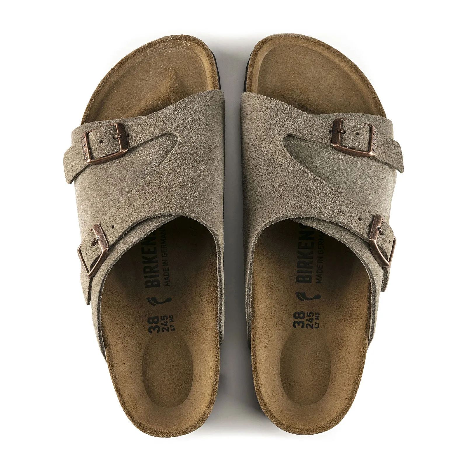 Birkenstock Zurich Slide Sandal (Men) - Taupe Suede
