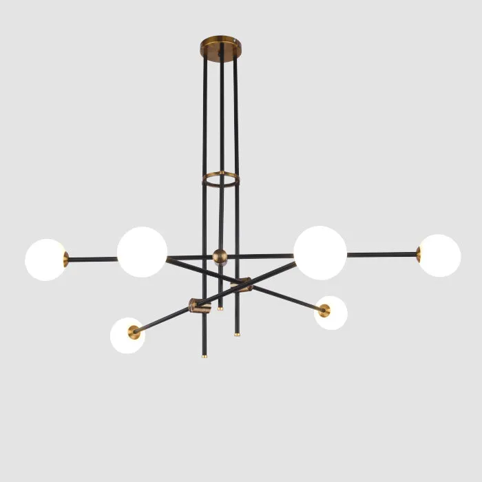 Black & Brass Deco Chandelier