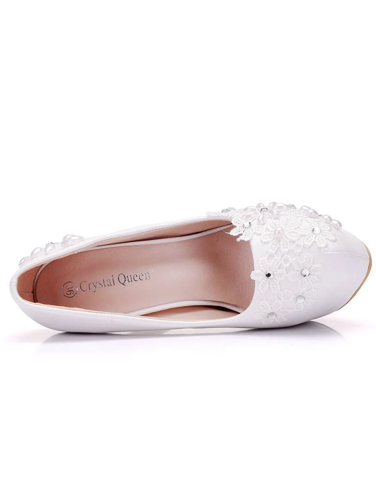 Bridal  Rhinestone Pearl Lace Decor Platform Ultra High Heels