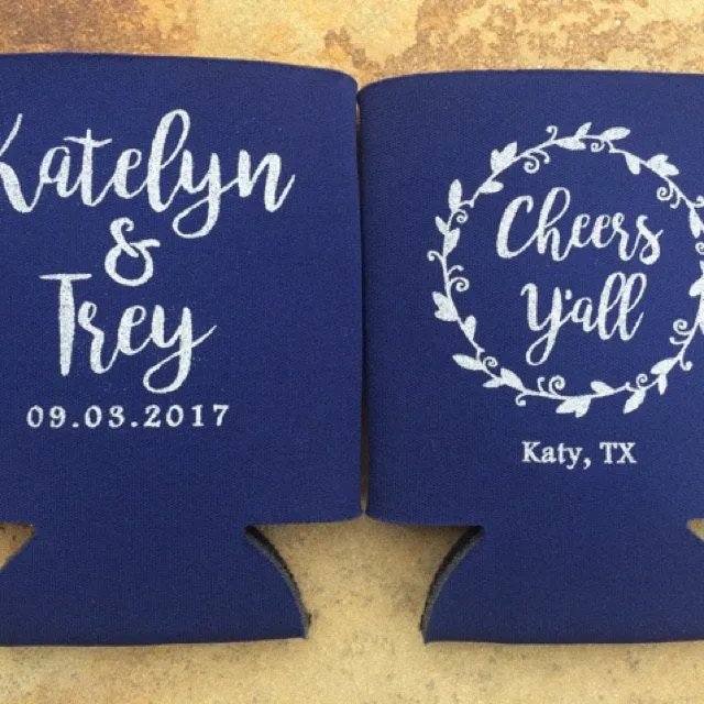 Cheers Y'all Wedding Can Coolers (18)