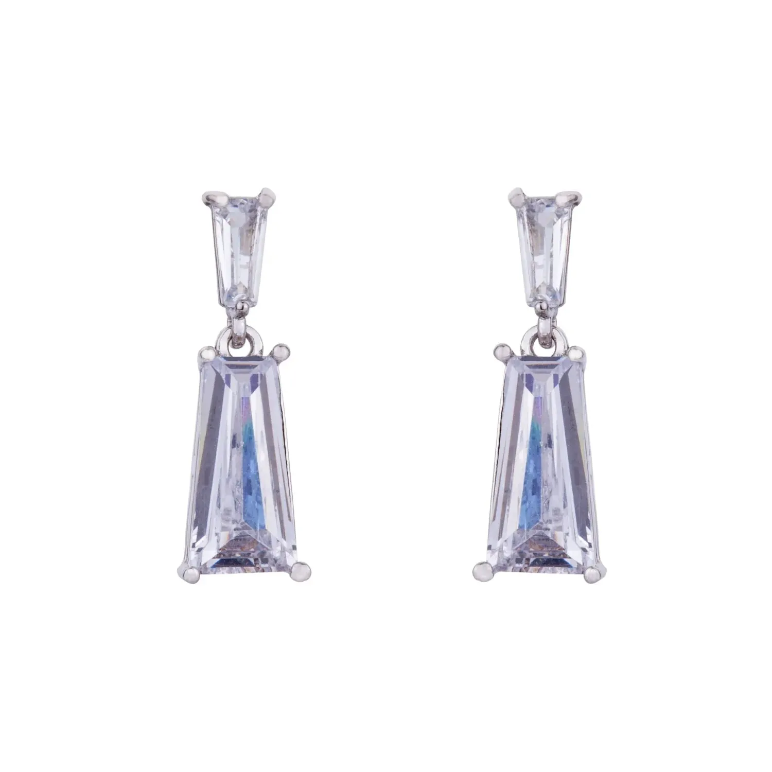 D&X London Silver Crystal Post Earrings