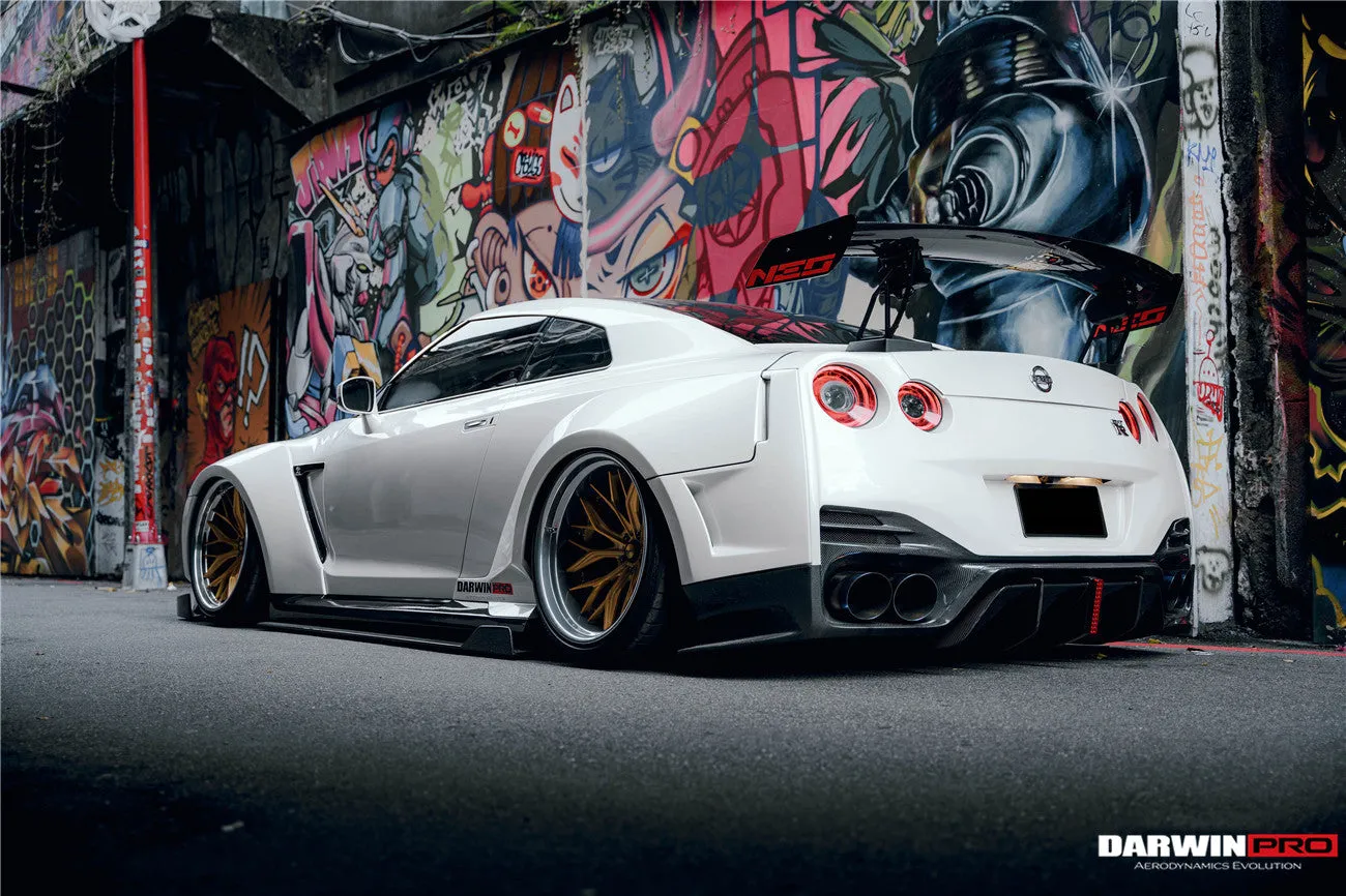 DarwinPRO 2008-2022 Nissan GTR R35 CBA & DBA & EBA BKSSII Style Rear Bumper with Diffuser Undertray & LED Light