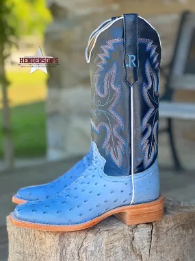 Denim Bruciato Full Quill Ostrich by R. Watson