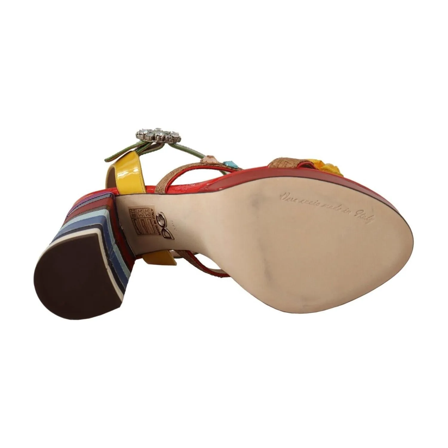 Dolce & Gabbana Multicolor Floral Ankle Strap Heels