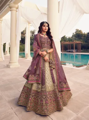 Elegant Bridal Lehenga Choli with Intricate Embroidery and Embellishments