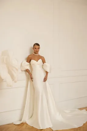 Elegant Simple Wedding Dresses Satin Sheath Mermaid Sexy Bridal Gowns Strapless Backless Sleeveless Robes Vestidos De Novia