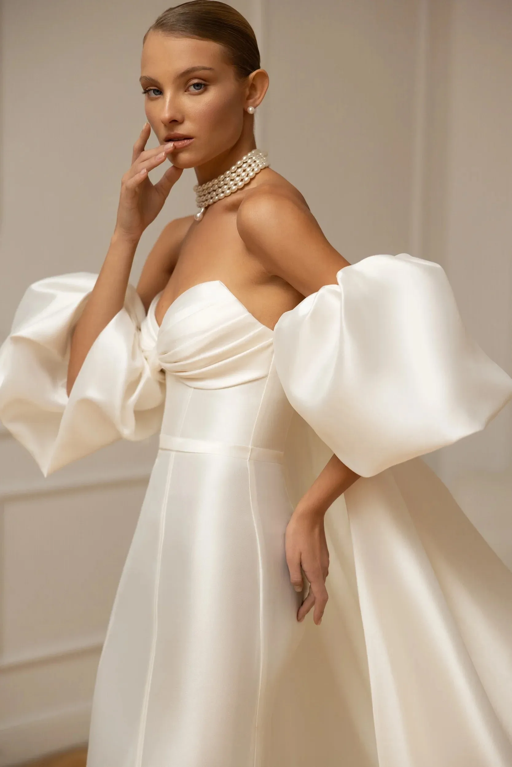 Elegant Simple Wedding Dresses Satin Sheath Mermaid Sexy Bridal Gowns Strapless Backless Sleeveless Robes Vestidos De Novia