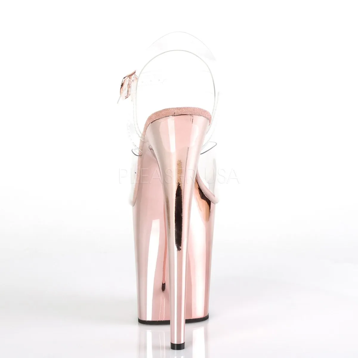 Flamingo 808 Rose Gold Chrome 8" Pole Dance Heels