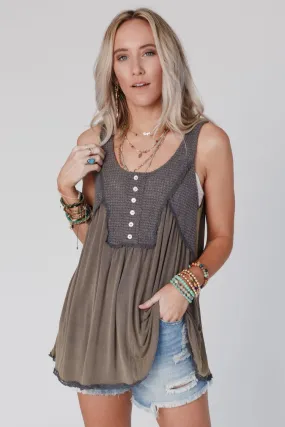 Friday Feelings Babydoll Top - Charcoal
