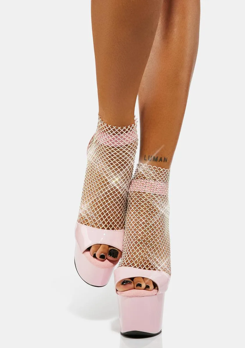 Glamour Stunts Rhinestone Platform Heels