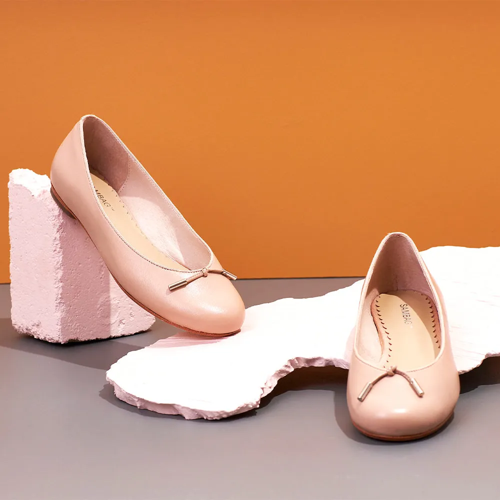 Grace Blush Leather Ballet