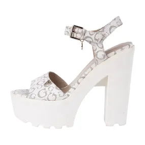 Guess Logo Platformhigh-Heel Shoes Leather White Colour For Women