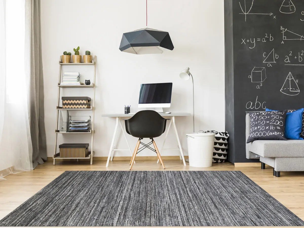 Heaven Modern Dark Gray Hand-Woven Rug 2'x3'