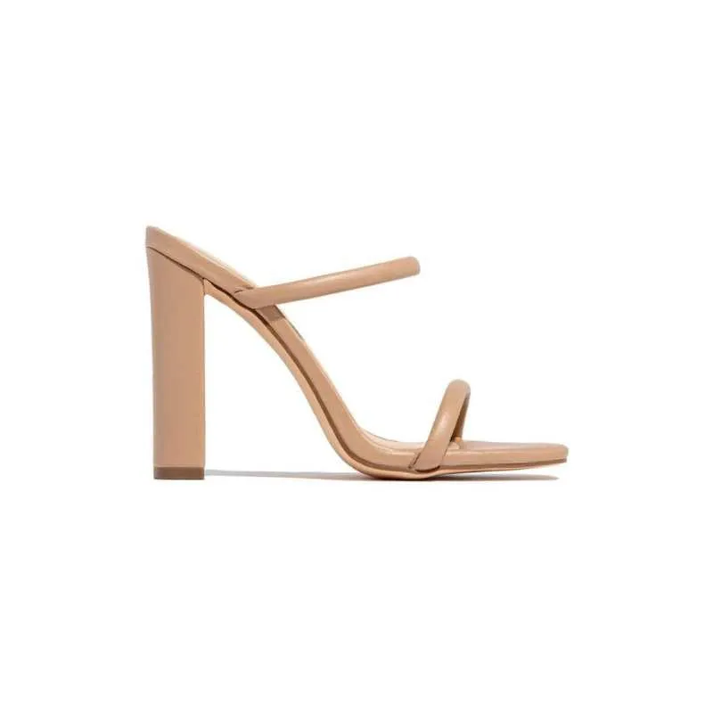 Italian Chunky Heel Open Toe Sandals