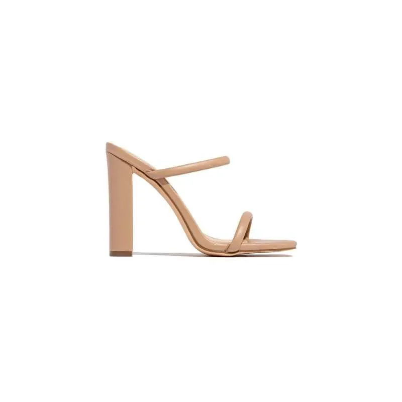 Italian Chunky Heel Open Toe Sandals