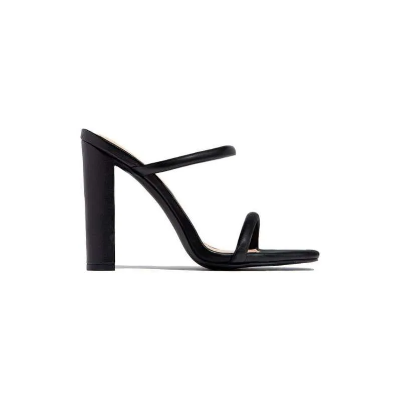 Italian Chunky Heel Open Toe Sandals
