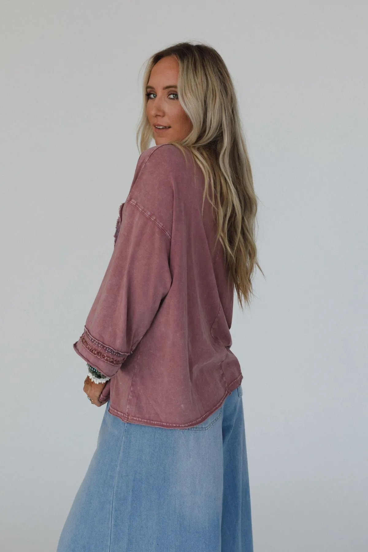 Josephine Peace Patchwork Top - Mauve
