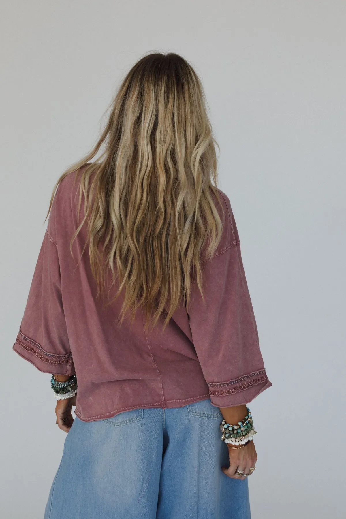 Josephine Peace Patchwork Top - Mauve