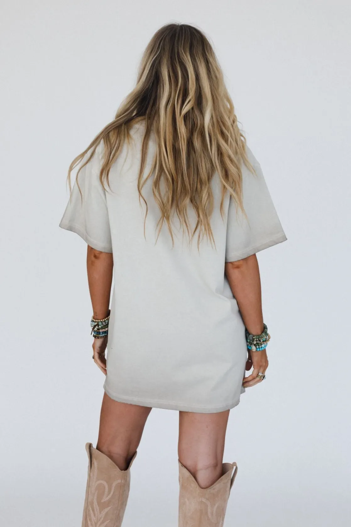 Light The Way Graphic Tee Dress - Tan