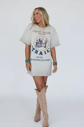 Light The Way Graphic Tee Dress - Tan