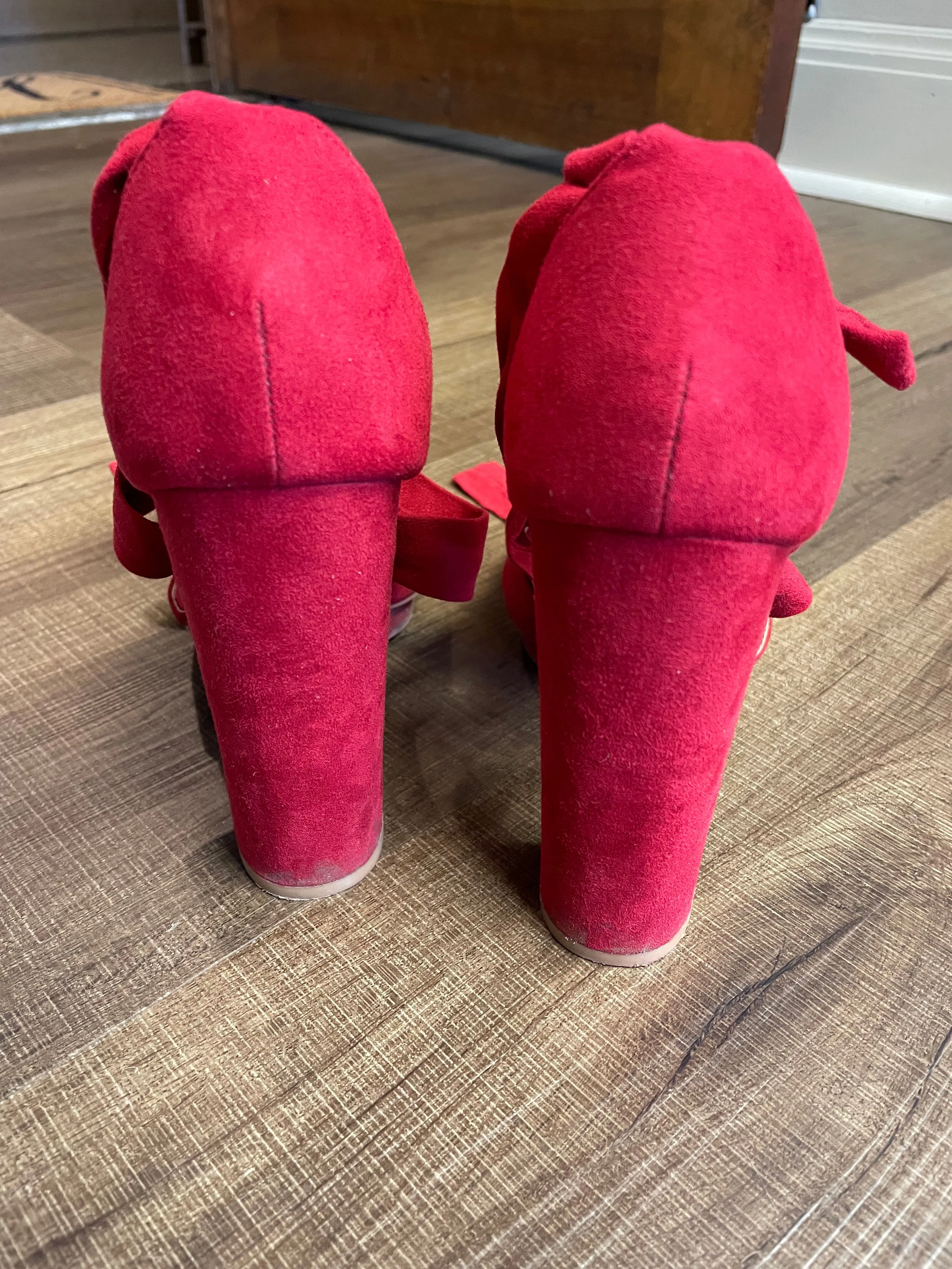 lulus Dorian Blush Suede Lace-Up Platform Heels (9)
