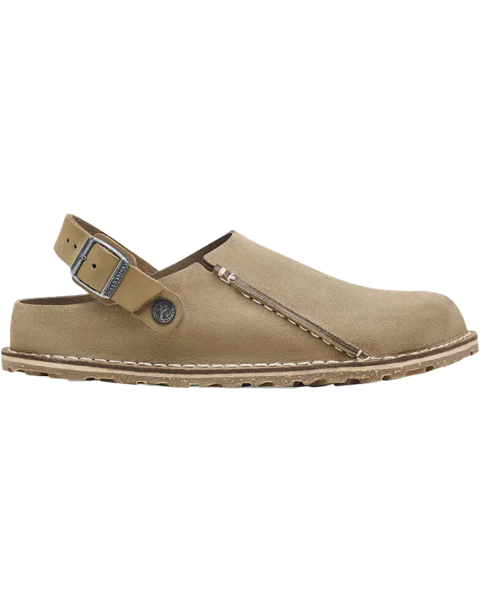 Lutry Premium Suede Sandals in Gray Taupe