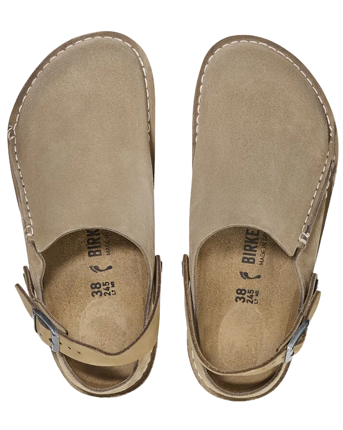 Lutry Premium Suede Sandals in Gray Taupe