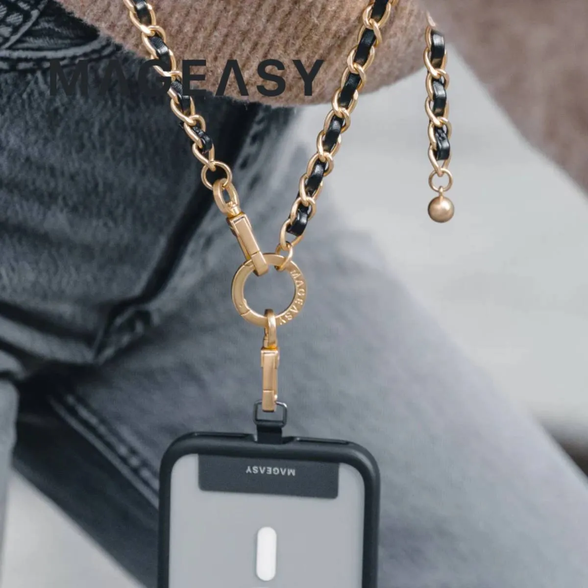 MagEasy Leather Chain Strap - Classic   Strap Card