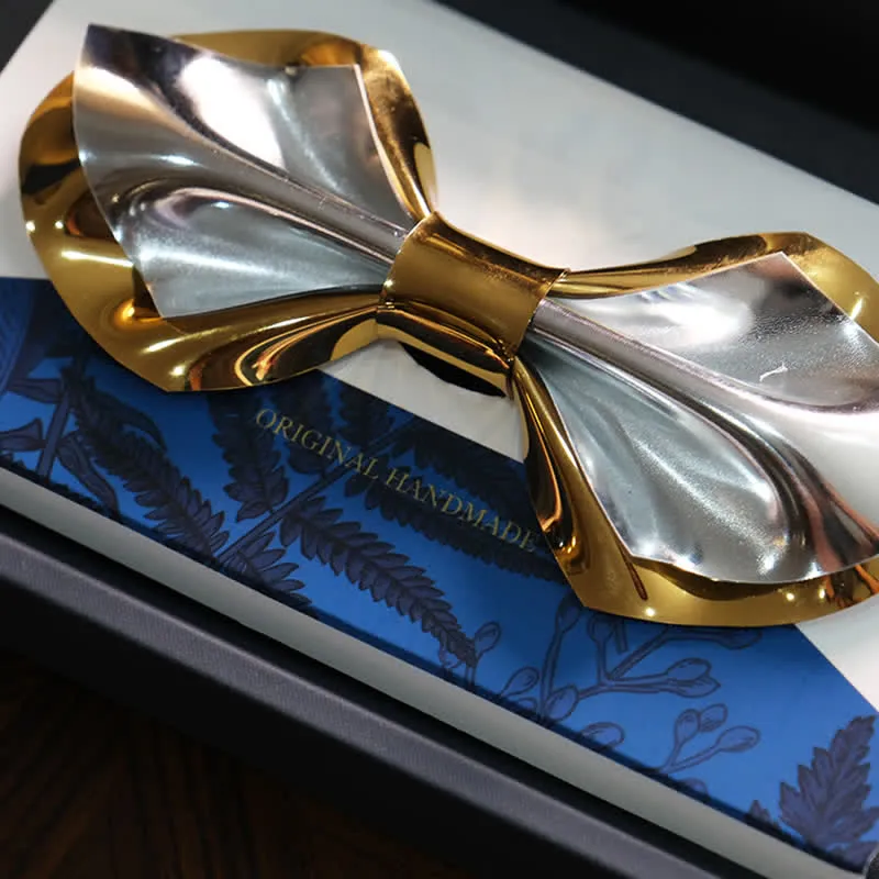 Men's Future Bright Gold & Silver Bow Tie