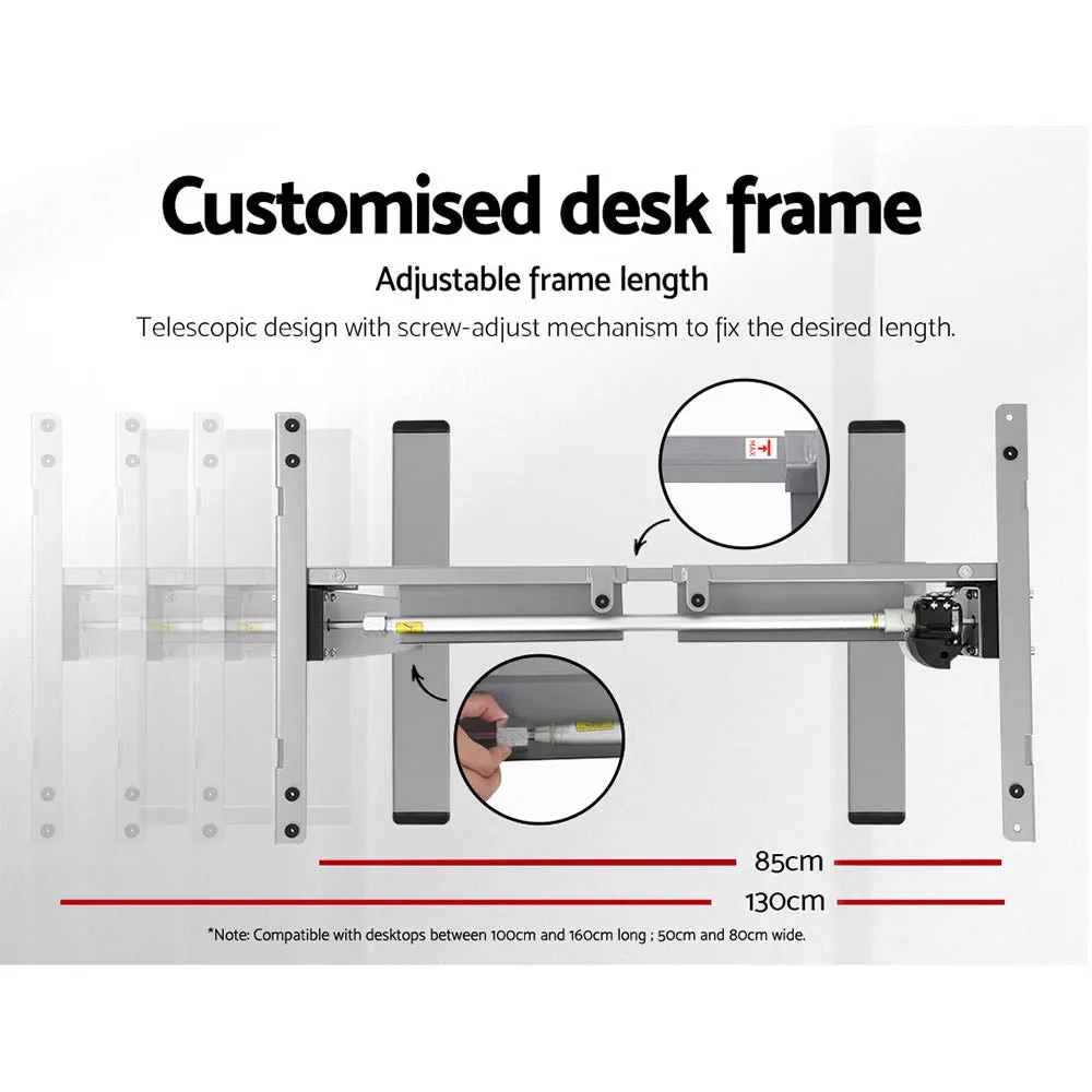 Motorised Height-Adjustable Standing Desk, Matte Black, Artiss