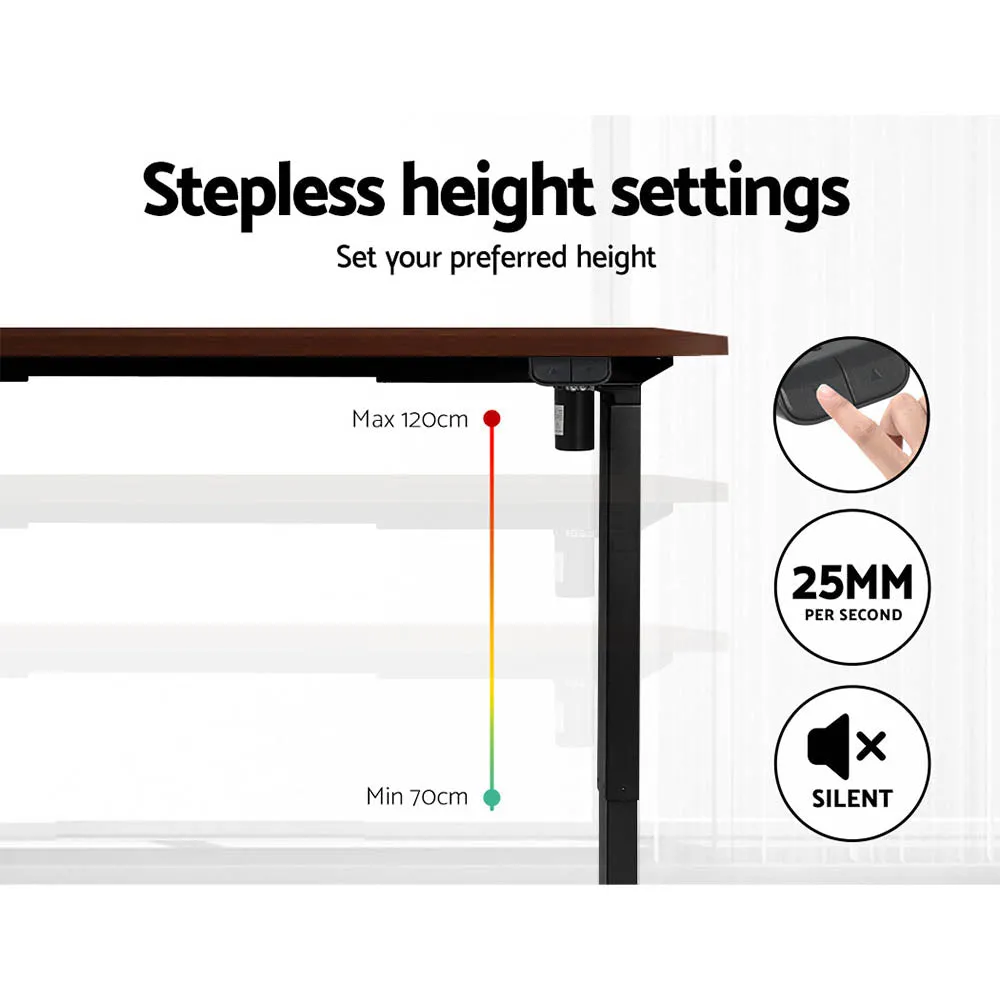 Motorised Standing Desk 120CM, Walnut Finish, Artiss