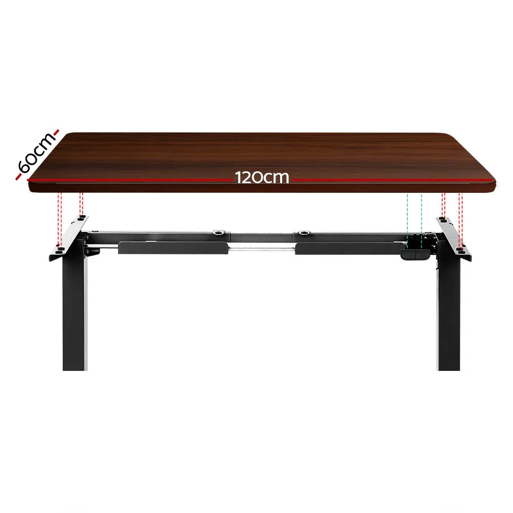 Motorised Standing Desk 120CM, Walnut Finish, Artiss