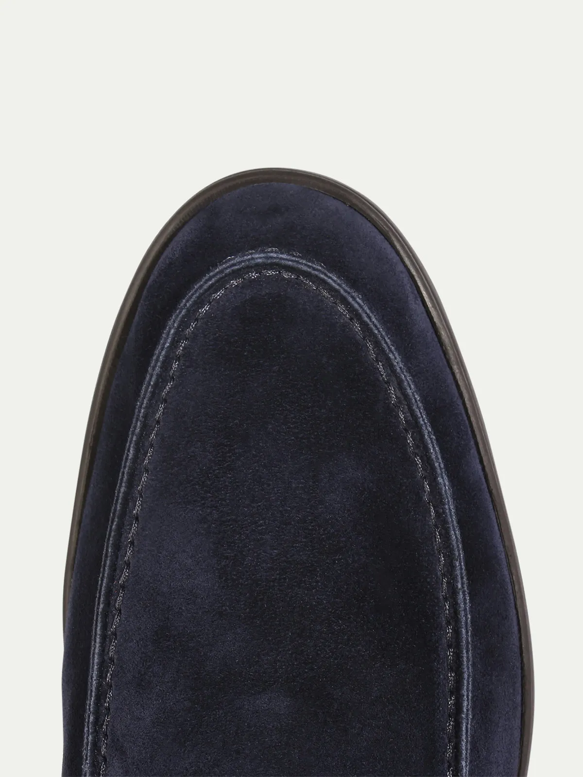 Navy Yacht Loafer with Lamb Shearling Footbed