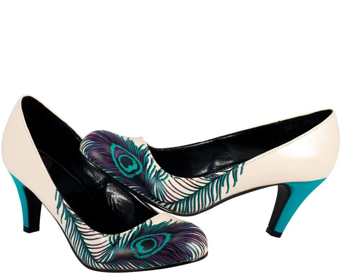 Peacock feather anti-pop heel