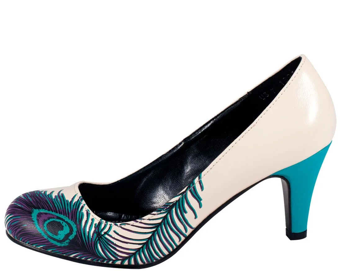 Peacock feather anti-pop heel