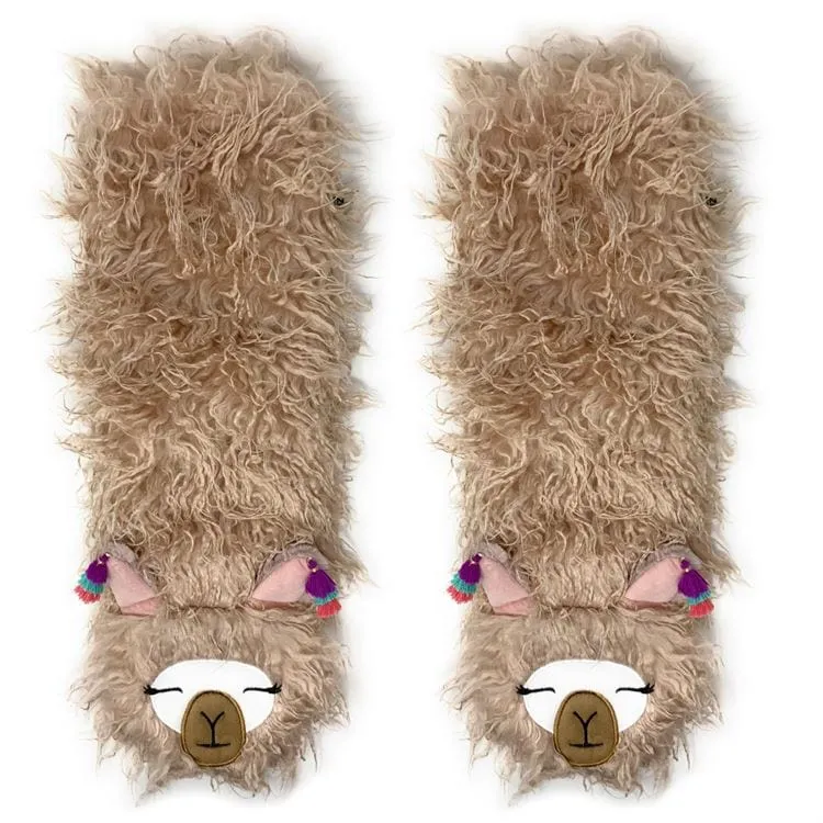 Plush Shaggy Llama Knee High Slipper Socks Beautiful, Cute, Luxurious! *