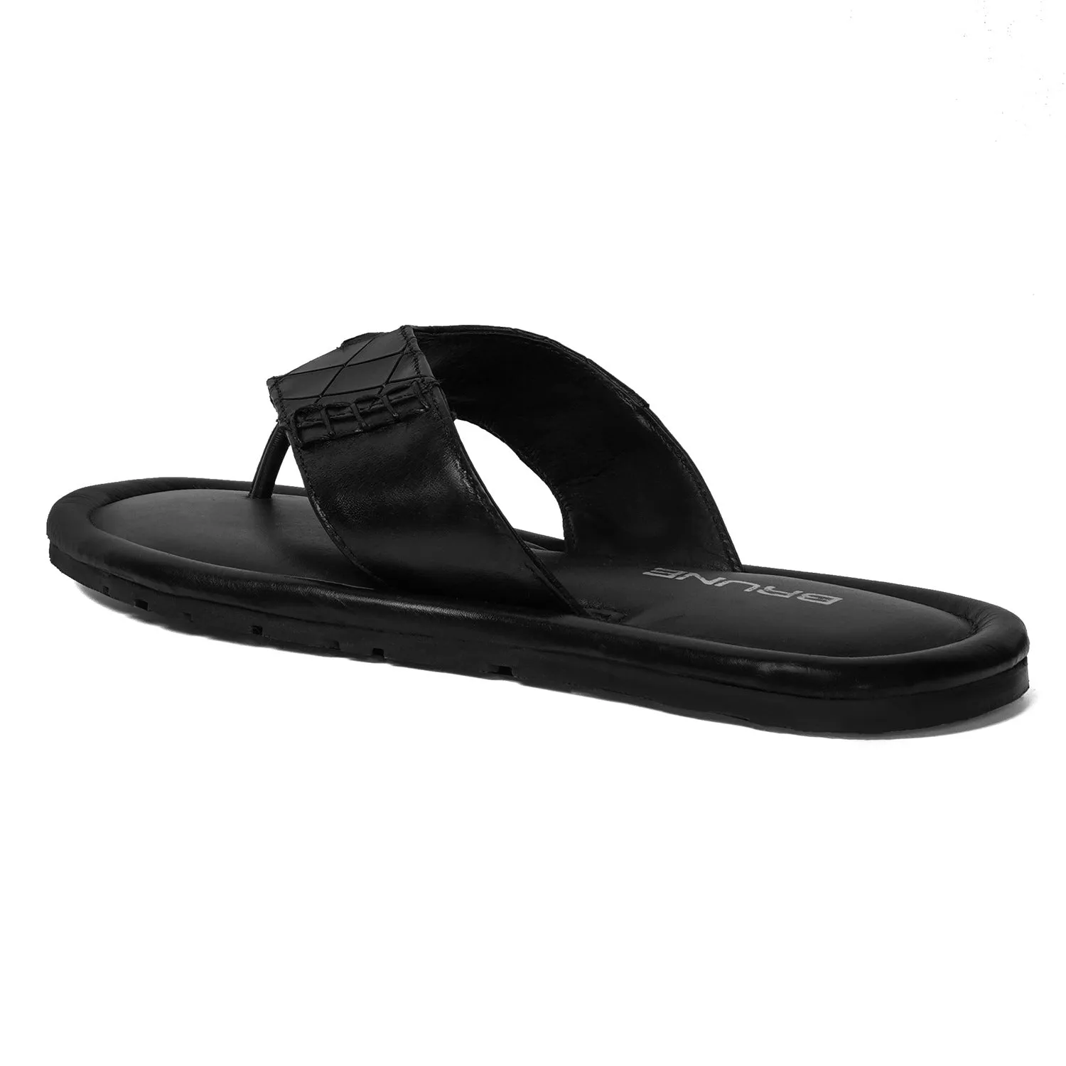 Replaceable Penny V-Strapped Black Slide-in Slipper