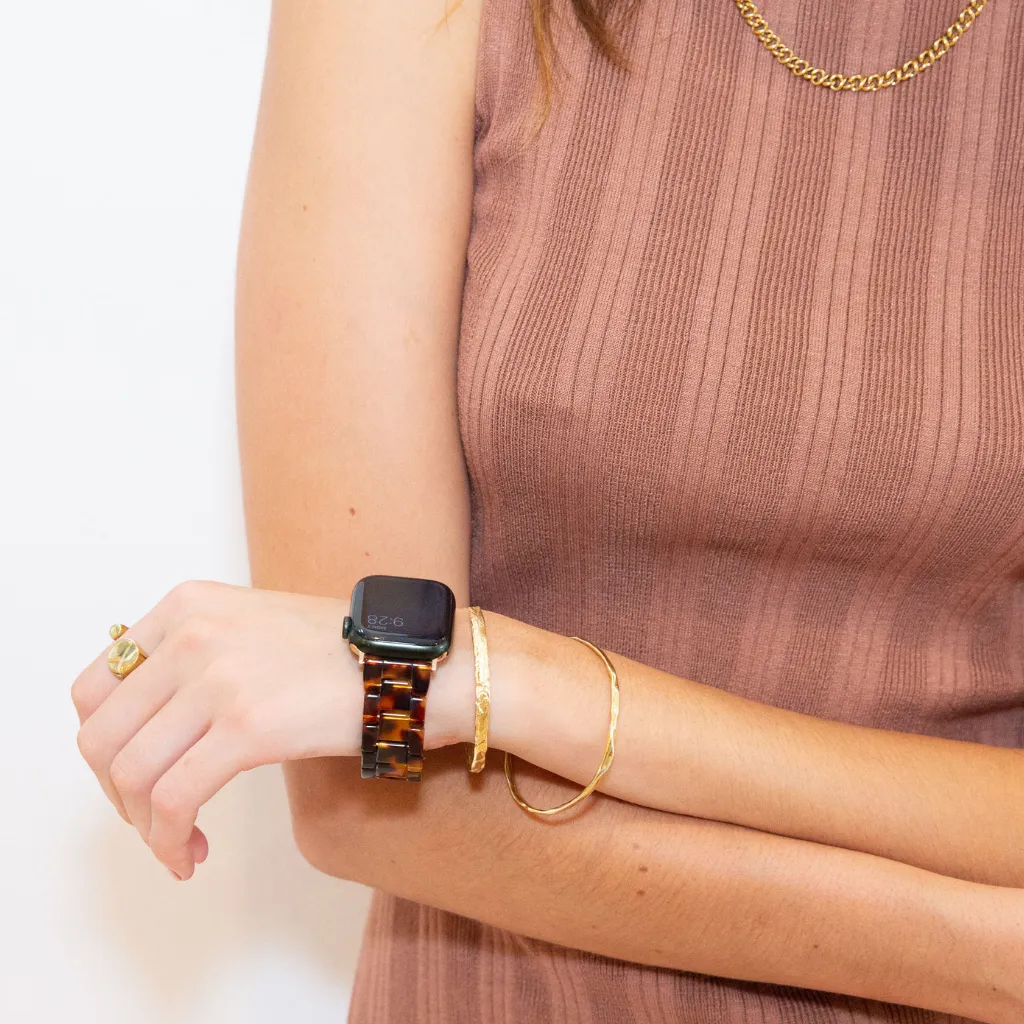 Rosetta Resin Watch Strap - Tortoise Shell - 42/44mm