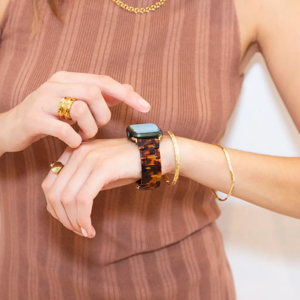 Rosetta Resin Watch Strap - Tortoise Shell - 42/44mm