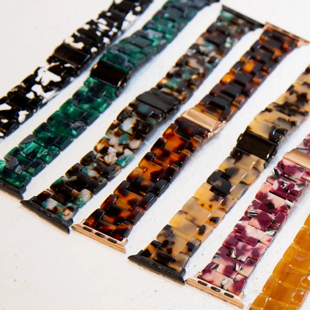 Rosetta Resin Watch Strap - Tortoise Shell - 42/44mm
