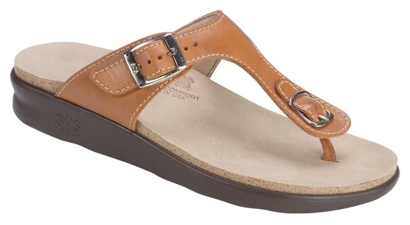 SAS Sanibel T-Strap Slide Sandal - Caramel